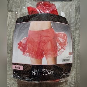 *Leg Avenue* Womens Mini Red Lace Trimmed Petticoat